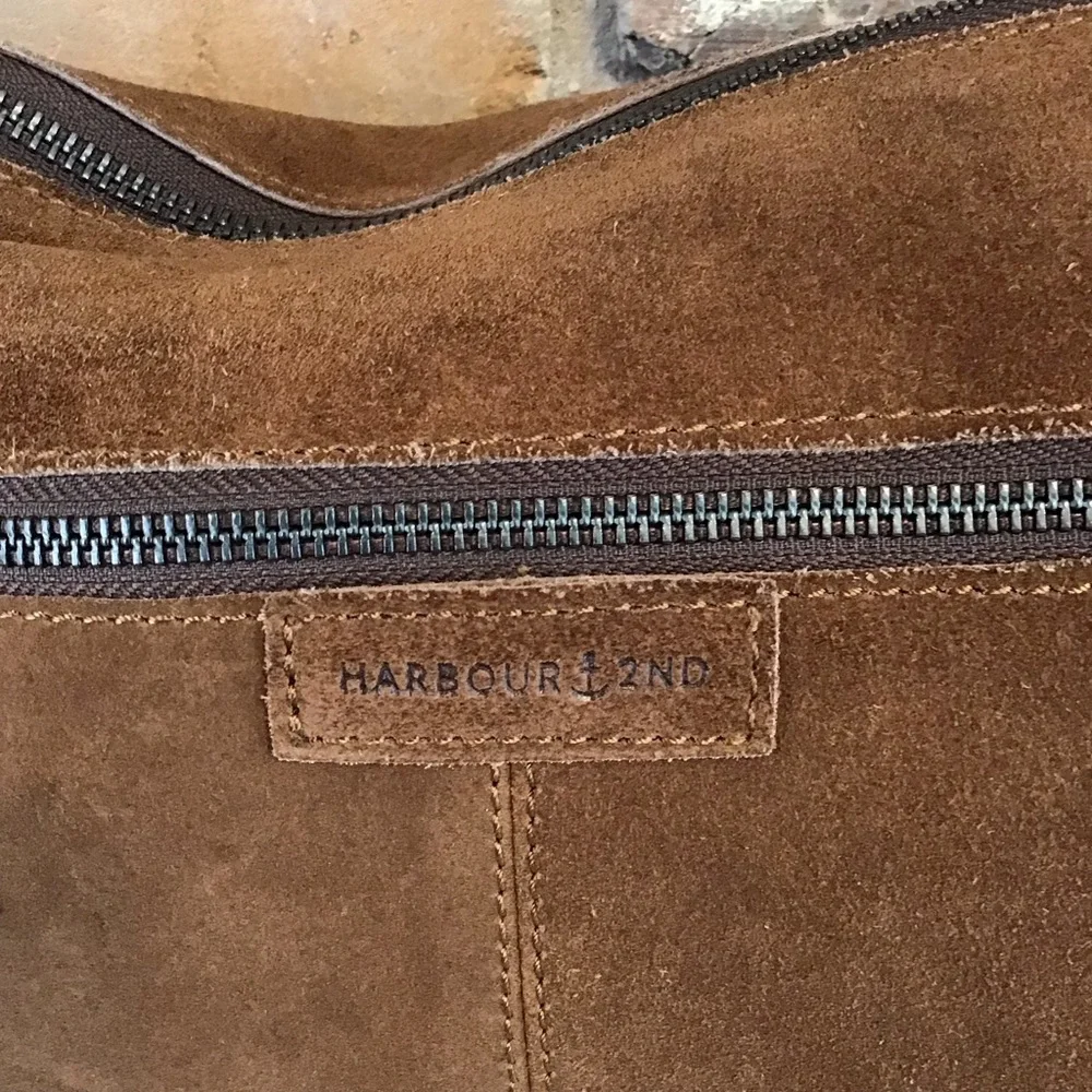 HARBOUR 2ND Women's Brown Suede Leather Moon Crescent Bag